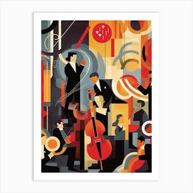 Geometric Jazz Musicians Art Print