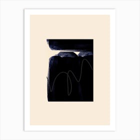 Black And Cream Abstract Art Print