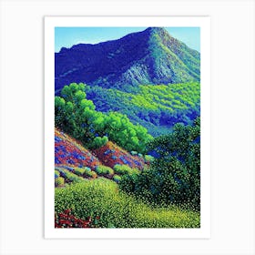 Réunion National Park France Pointillism Art Print