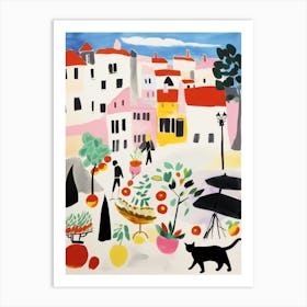 The Food Market In Sintra 1 Illustration Art Print