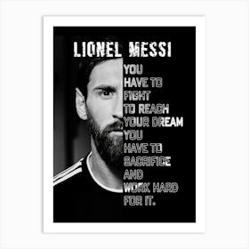 Lionel Messi Quote Art Print