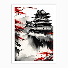 Japanese Castle Painting Art Print