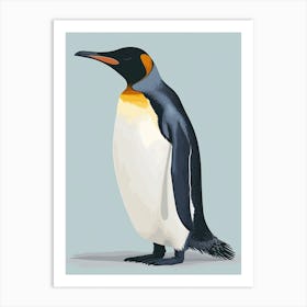 King Penguin Oamaru Blue Penguin Colony Minimalist Illustration 1 Art Print