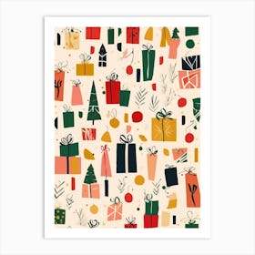 Christmas Gift Pattern Art Print
