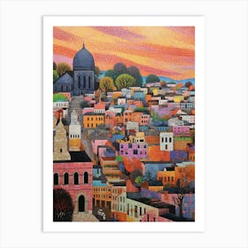 Tacoma Museum District Pointillism 26 Art Print