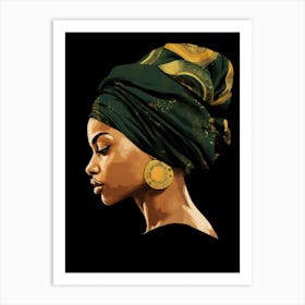 African Woman In Turban 4 Art Print