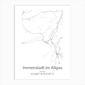 Immenstadt Im Allgau,Germany Minimalist Map Art Print