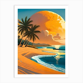 Sunset On The Beach Art Print