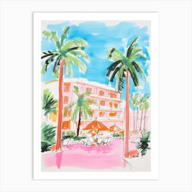 The Palms Hotel & Spa   Miami Beach, Florida   Resort Storybook Illustration 2 Art Print