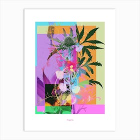 Nigella 3 Neon Flower Collage Poster Art Print