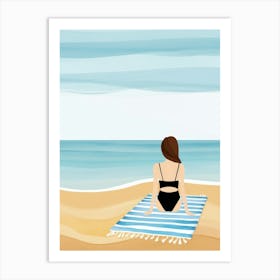 Woman On The Beach 1 Art Print