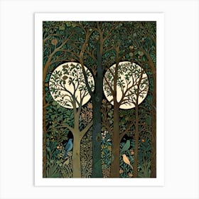 William Morris Moon In The Woods Art Print