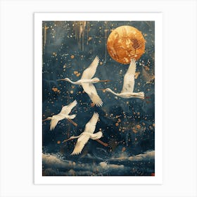 Egrets In Flight Art Print