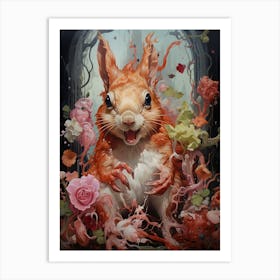 Squirrel In A Forest Art Print