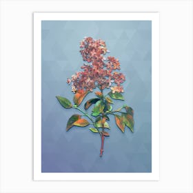Vintage Chinese Lilac Botanical Art on Summer Song Blue n.1719 Art Print