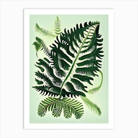 Upside Down Fern Vintage Botanical Poster Art Print