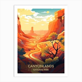 Canyonlands National Park Travel Poster Illustration Style 1 Art Print