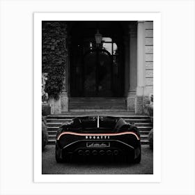 Black Car Bugatti Art Print