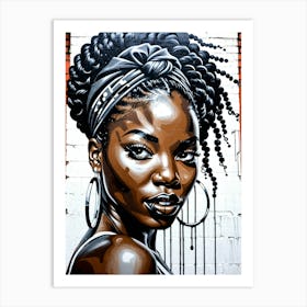 Graffiti Mural Of Beautiful Black Woman 322 Art Print