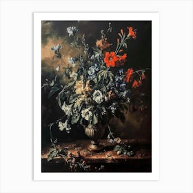 Baroque Floral Still Life Veronica Flower 3 Art Print