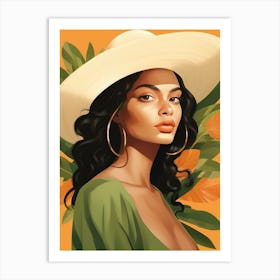 Portrait Of A Woman In A Hat 3 Art Print