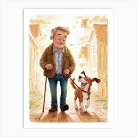 Old Man And Dog Art Print