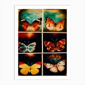 Double Exposure Butterflies Polaroid Picture Art Print