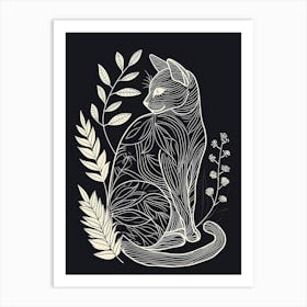 Tiffany Cat Minimalist Illustration 3 Art Print