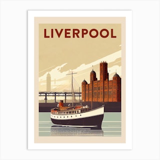 Liverpool Vintage Travel Poster Art Print