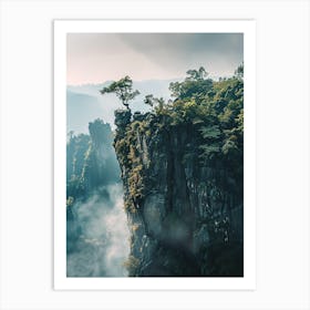 Tree On A Cliff Art Print