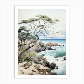 San In Coast In Tottori, Japanese Brush Painting, Ukiyo E, Minimal 1 Art Print