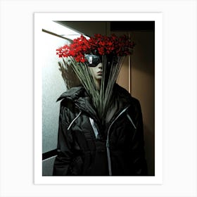 Flowers On The Head Art Print