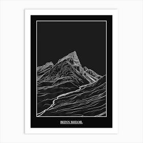 Beinn Bheoil Line Drawing 2 Poster Art Print