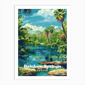 Rainbow Springs Wekiwa Creek Digital Travel Illustration Art Print