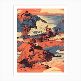 Big Sur, California, Inspired Travel Pattern 3 Art Print