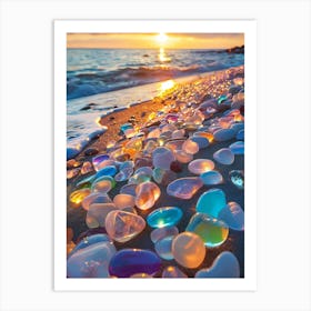 Glass Pebbles On The Beach Art Print