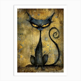 Cat With Yellow Eyes Art Print