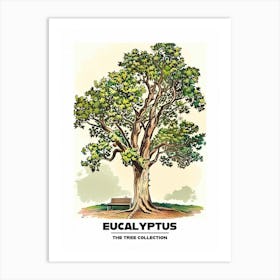 Eucalyptus Tree Storybook Illustration 2 Poster Art Print