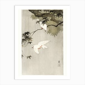 Birds In Rain (1900 1936), Ohara Koson Art Print