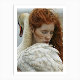 Hugging Swan Art Print