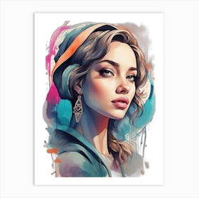 Girl In A Hat Art Print