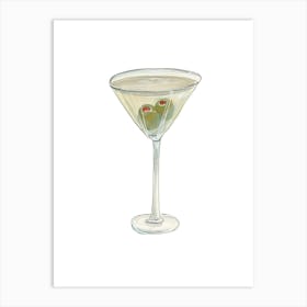 Martini With Olives Art Print