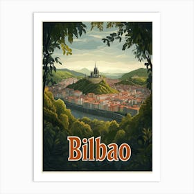 Aihrgdesign A Mid Century Modern Travel Poster For Bilbao Sho E406e6e3 1133 4345 A7b6 186a453c5882 3 Art Print