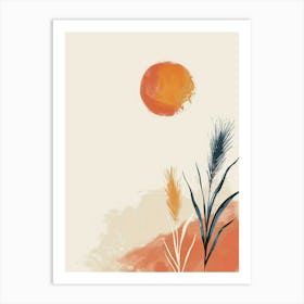 Cosmic Abstraction In Orbiting Twilight Mid Century Style Art Print