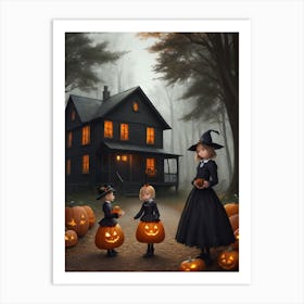 Halloween House In The Wood 3 Art Print