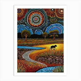 Default Australian Aboriginal Dot Painting Style Art Dreaming 1 (1) Art Print