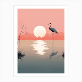 Crane Birds At The Lake Art Print