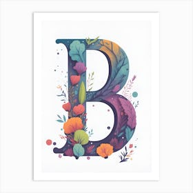 Colorful Letter B Illustration 46 Art Print