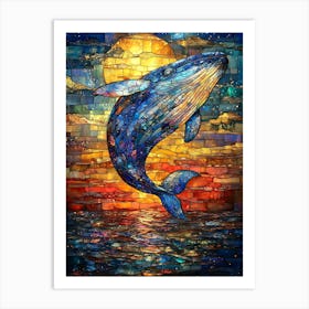 Stunning Stained Glass Whale 2 Poster