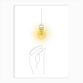 Hand Holding A Light Bulb Poster